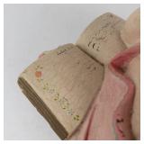 Vintage Painted Plaster Chalkware Bust of Girl Reading Book