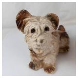 Vintage Chalkware Dog and A Ceramic Hen on Nest Figurine