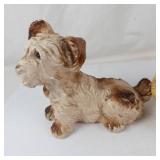 Vintage Chalkware Dog and A Ceramic Hen on Nest Figurine
