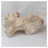 Vintage Chalkware Dog and A Ceramic Hen on Nest Figurine