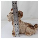 Vintage Chalkware Dog and A Ceramic Hen on Nest Figurine