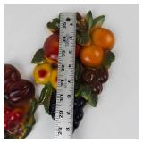 Vintage 1940s Chalkware Fruit Wall Plaques (Lot of 2)
