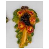 Vintage Chalkware Fruit Wall Hangings (Lot of 2)