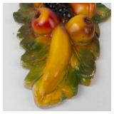 Vintage Chalkware Fruit Wall Hangings (Lot of 2)