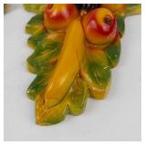 Vintage Chalkware Fruit Wall Hangings (Lot of 2)