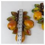 Vintage Chalkware Pear Wall Plaques (Lot of 2)