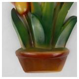 Vintage Chalkware Tulip Plaque
