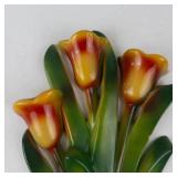 Vintage Chalkware Tulip Plaque