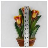 Vintage Chalkware Tulip Plaque