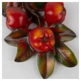 Vintage 3d Chalkware Apple Wall Plaque