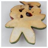 Vintage 3d Chalkware Apple Wall Plaque