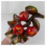 Vintage 3d Chalkware Apple Wall Plaque