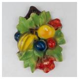 Vintage Mid-Century Chalkware Fruit Wall Plaque