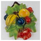 Vintage Mid-Century Chalkware Fruit Wall Plaque