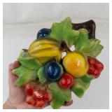 Vintage Mid-Century Chalkware Fruit Wall Plaque