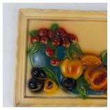 Vintage Ceramic Fruit Wall Plaque