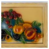 Vintage Ceramic Fruit Wall Plaque
