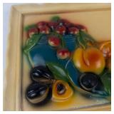 Vintage Ceramic Fruit Wall Plaque