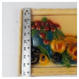 Vintage Ceramic Fruit Wall Plaque
