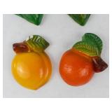 Chalkware Fruit Wall Decor (Lot of 4)