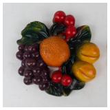 Chalkware Fruit Wall Plaques Pair