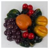 Chalkware Fruit Wall Plaques Pair