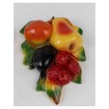Chalkware Fruit Wall Plaques Pair