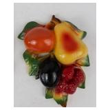 Chalkware Fruit Wall Plaques Pair