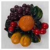 Chalkware Fruit Wall Plaques Pair