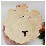 Chalkware Fruit Wall Plaques Pair
