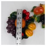 Chalkware Fruit Wall Plaques Pair