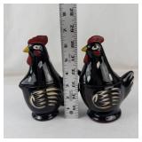 Collectable Vintage Japanese Rooster Creamer & Sugar Set With Salt & Pepper Tops