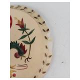 Rooster Plaster Wall Plaque Pair