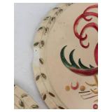 Rooster Plaster Wall Plaque Pair