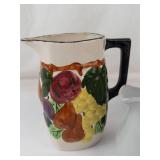 Vintage Blue Ridge Southern Potteries Fruit Pitcher & 2 White Ceramic Pitchers Mixed Lot