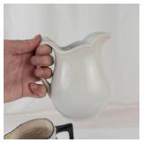 Vintage Blue Ridge Southern Potteries Fruit Pitcher & 2 White Ceramic Pitchers Mixed Lot