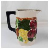 Vintage Blue Ridge Southern Potteries Fruit Pitcher & 2 White Ceramic Pitchers Mixed Lot