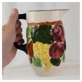 Vintage Blue Ridge Southern Potteries Fruit Pitcher & 2 White Ceramic Pitchers Mixed Lot