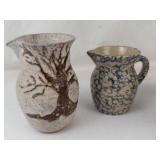 Robinson Ransbottom Pitcher, Studio Art Pottery Pitcher & Yellow Ware Bowls Mixed Lot
