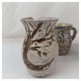 Robinson Ransbottom Pitcher, Studio Art Pottery Pitcher & Yellow Ware Bowls Mixed Lot
