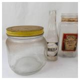 Vintage Glass Jar and Bottle Assortment (Lot of 5)