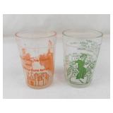 Vintage Hazel Atlas Cinderella & Nursery Rhyme Glass Tumblers (Lot of 2)