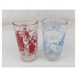 Vintage Hazel-Atlas Nursery Rhyme Juice Glasses (Lot of 2)