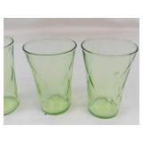 Vintage Uranium Vaseline Glass Tumblers (Lot of 4)
