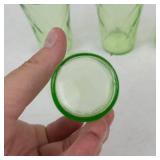Vintage Uranium Vaseline Glass Tumblers (Lot of 4)