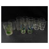 Assorted Floral Drinking Glasses (Lot of 14)