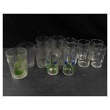 Assorted Floral Drinking Glasses (Lot of 14)