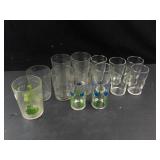 Assorted Floral Drinking Glasses (Lot of 14)