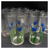 Assorted Floral Drinking Glasses (Lot of 14)