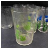 Assorted Floral Drinking Glasses (Lot of 14)
